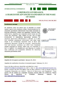 Conference in Milan 2014: a call for papers Conference in Milan 2014: a call for papers