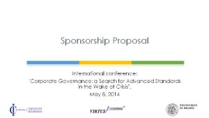 Conference in Milan: Sponsorship Opportunities Conference in Milan: Sponsorship Opportunities